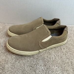 Chaps Men's Perforated Slip-On Loafers - Brown and Cream, size 8M, NWOBox